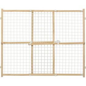 MidWest Wire Mesh Wood Presuure Mount Pet Safety Gate (Option: 32" tall  1 count)